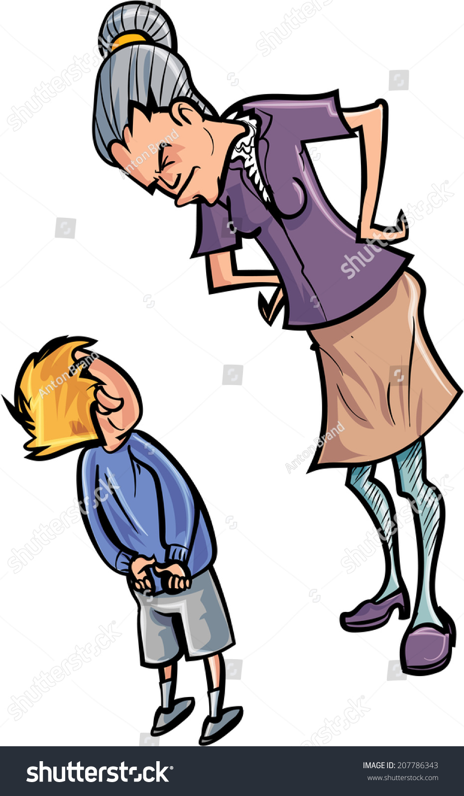 teacher scolding student clipart for kids