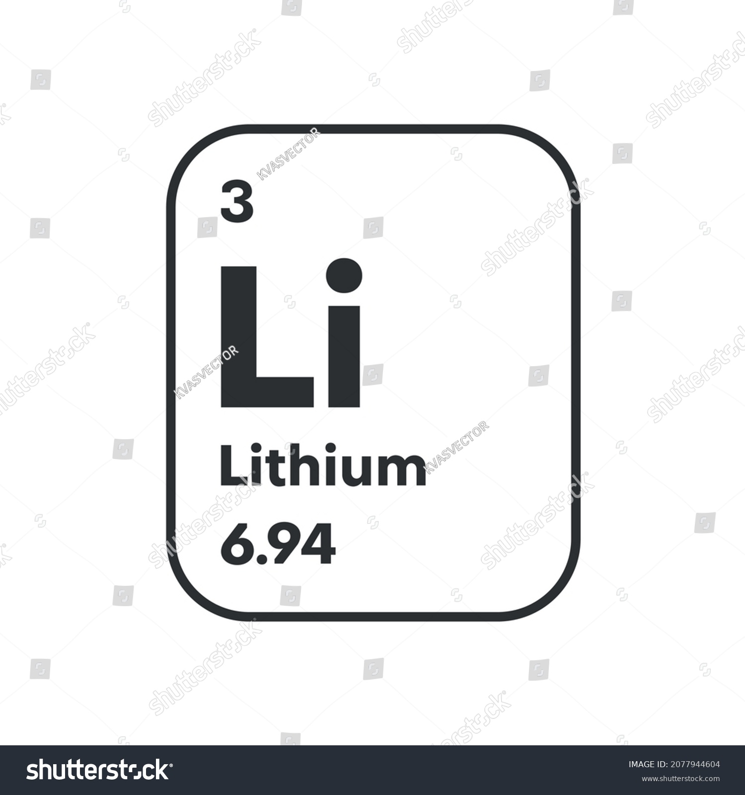 Symbol Chemical Element Lithium Seen On Stock Vector (Royalty Free ...