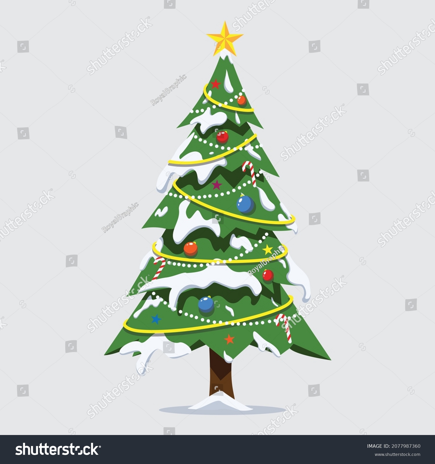 Beautiful Christmas Tree Vector Isolated On Stock Vector Royalty Free Shutterstock