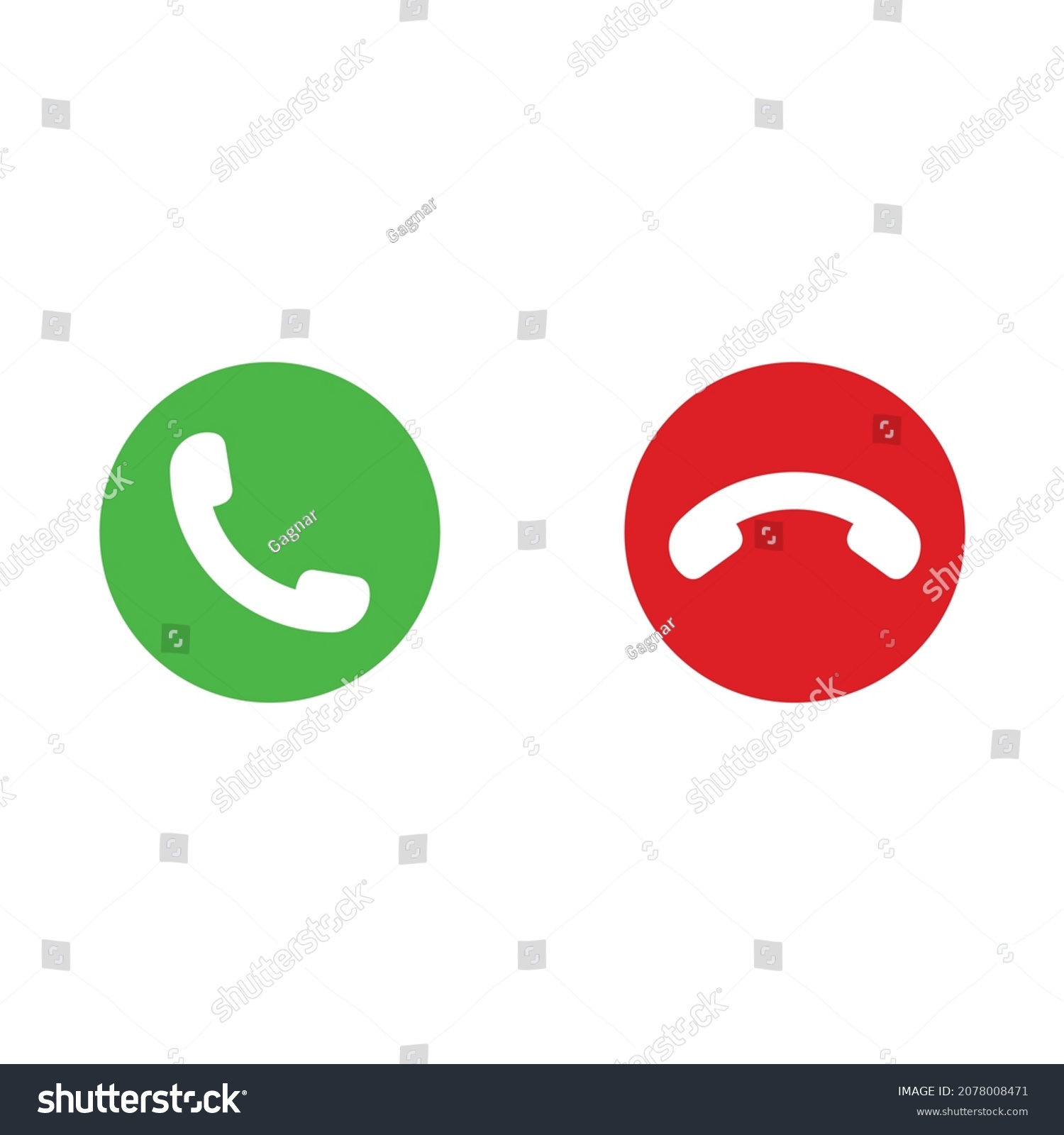 Accept Decline Phone Icon Stock Vector (Royalty Free) 2078008471 ...