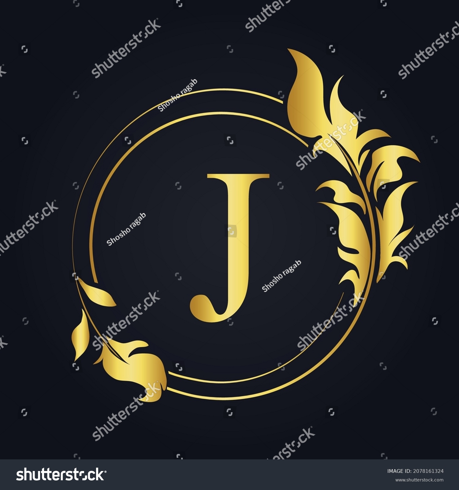 Golden Elegant Logo J Frame Vectoreps Stock Vector (Royalty Free ...