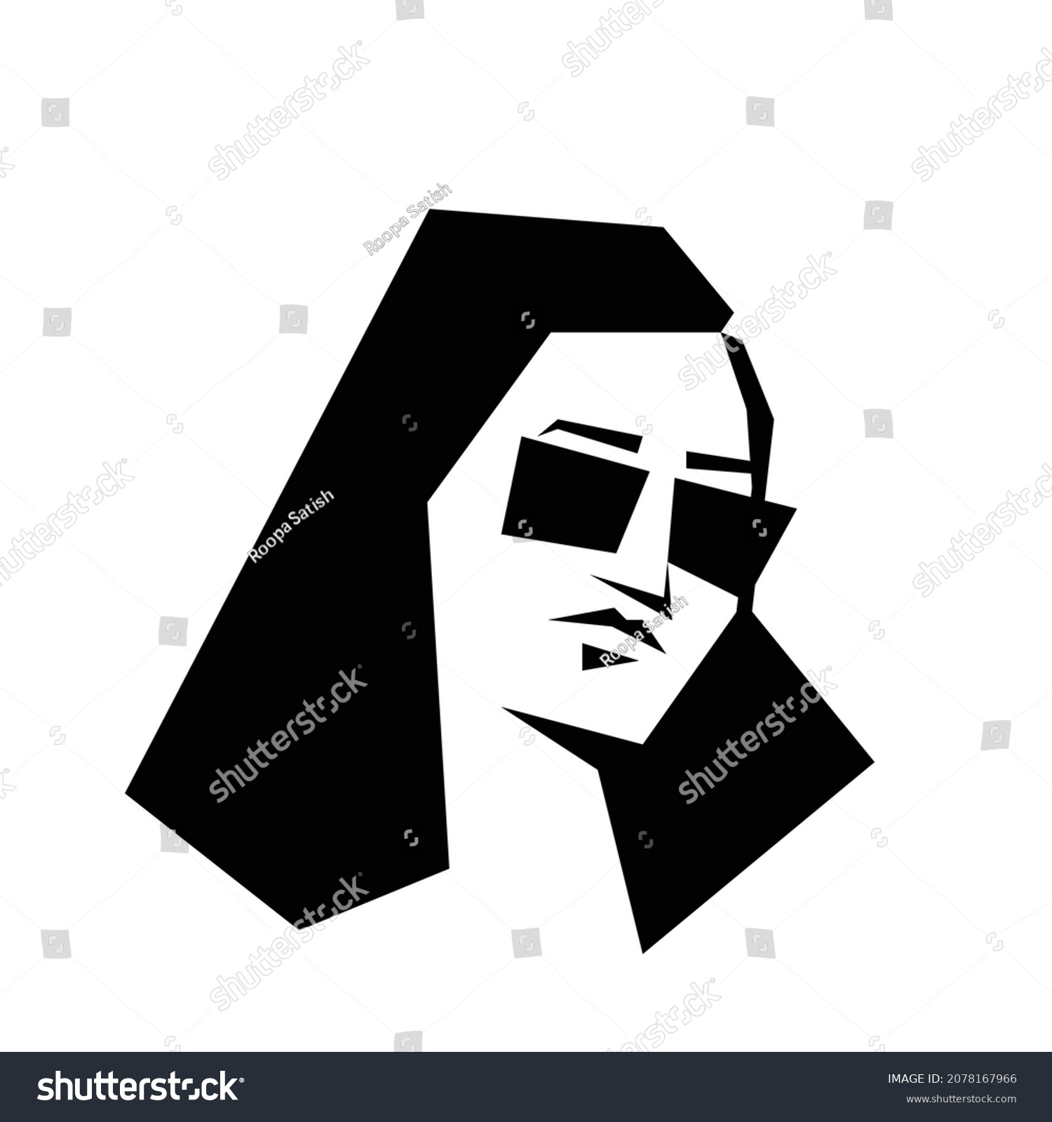 Portrait Indian Woman Sunglasses Stock Vector (royalty Free) 2078167966 