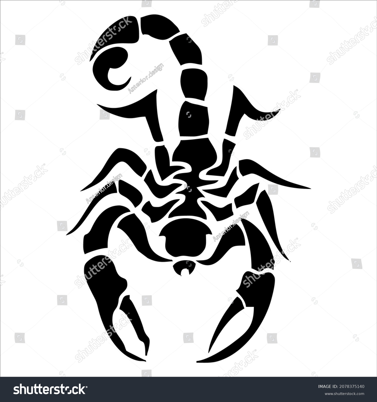 Scorpion Silhouette Tattoo Vector Illustration Stock Vector (Royalty ...