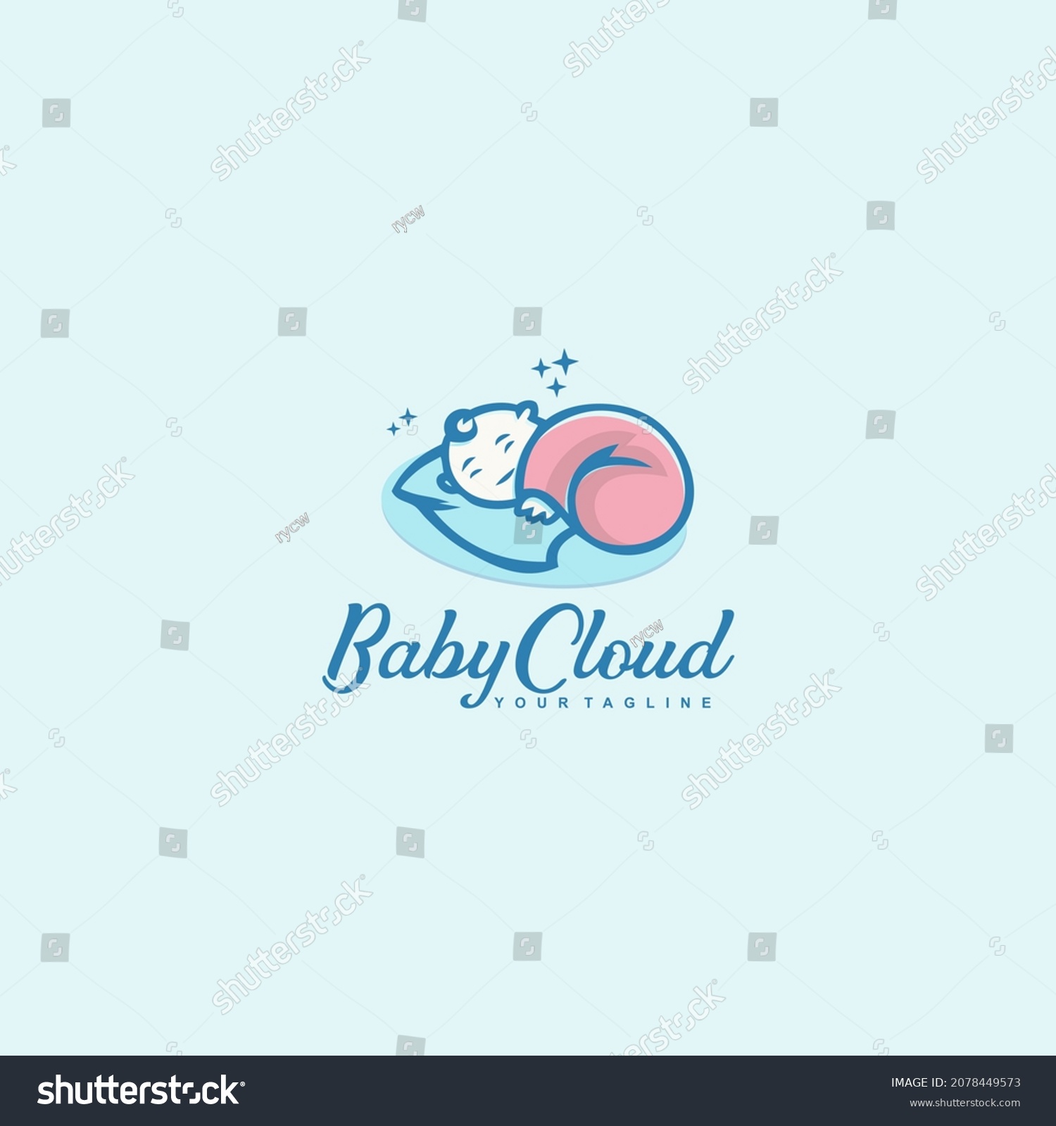 Cute Little Baby Sleep Logo Vector Stock Vector (Royalty Free ...