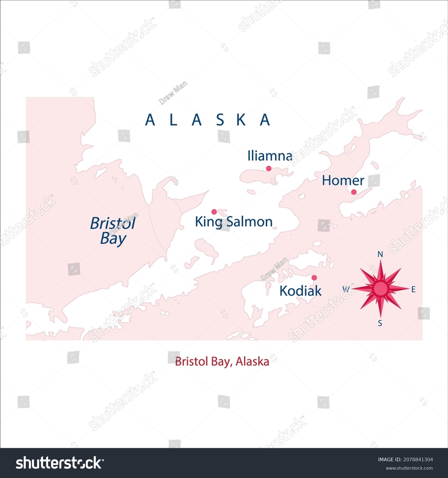 Bristol Bay Alaska Map Vektor Stock Vector Royalty Free 2078841304   Stock Vector Bristol Bay Alaska Map Vektor 2078841304 