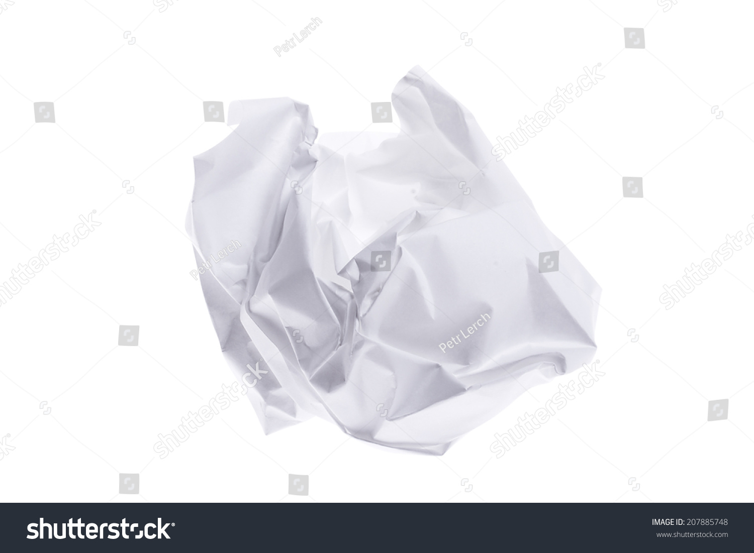 White Smashed Paper Ball Concept Clipping Stock Photo 207885748 ...