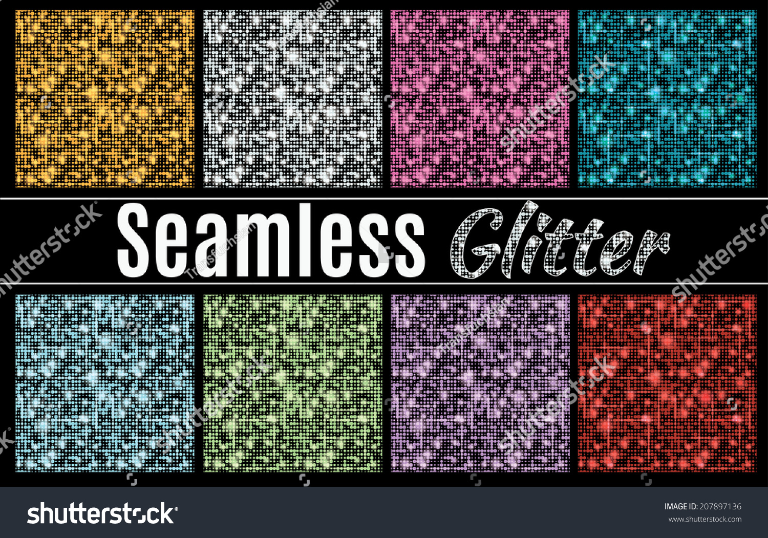 Collection Vector Glitter Seamless Patterns Stock Vector (Royalty Free ...