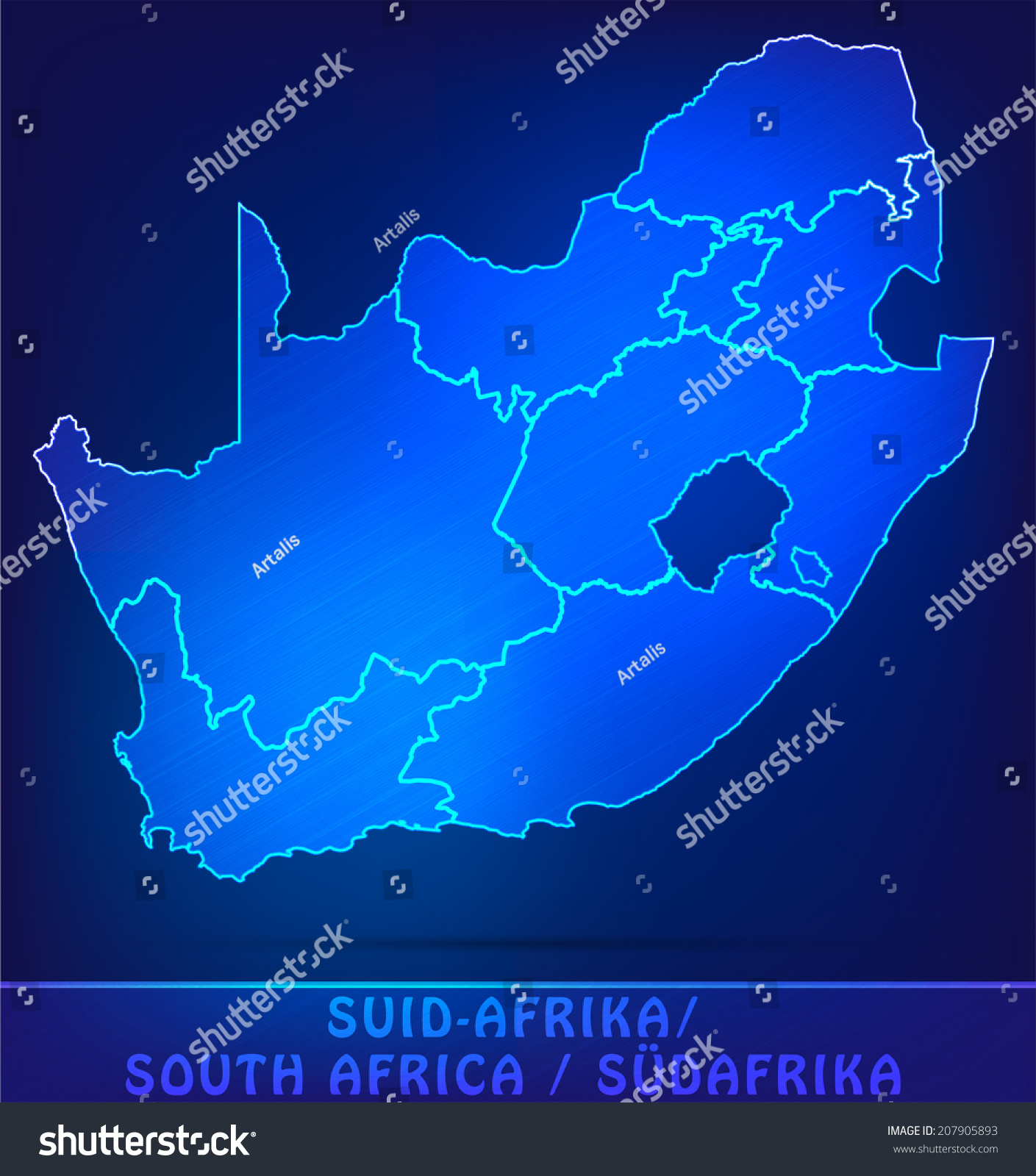 Map South Africa Borders Scribble Stock Vector (Royalty Free) 207905893 ...