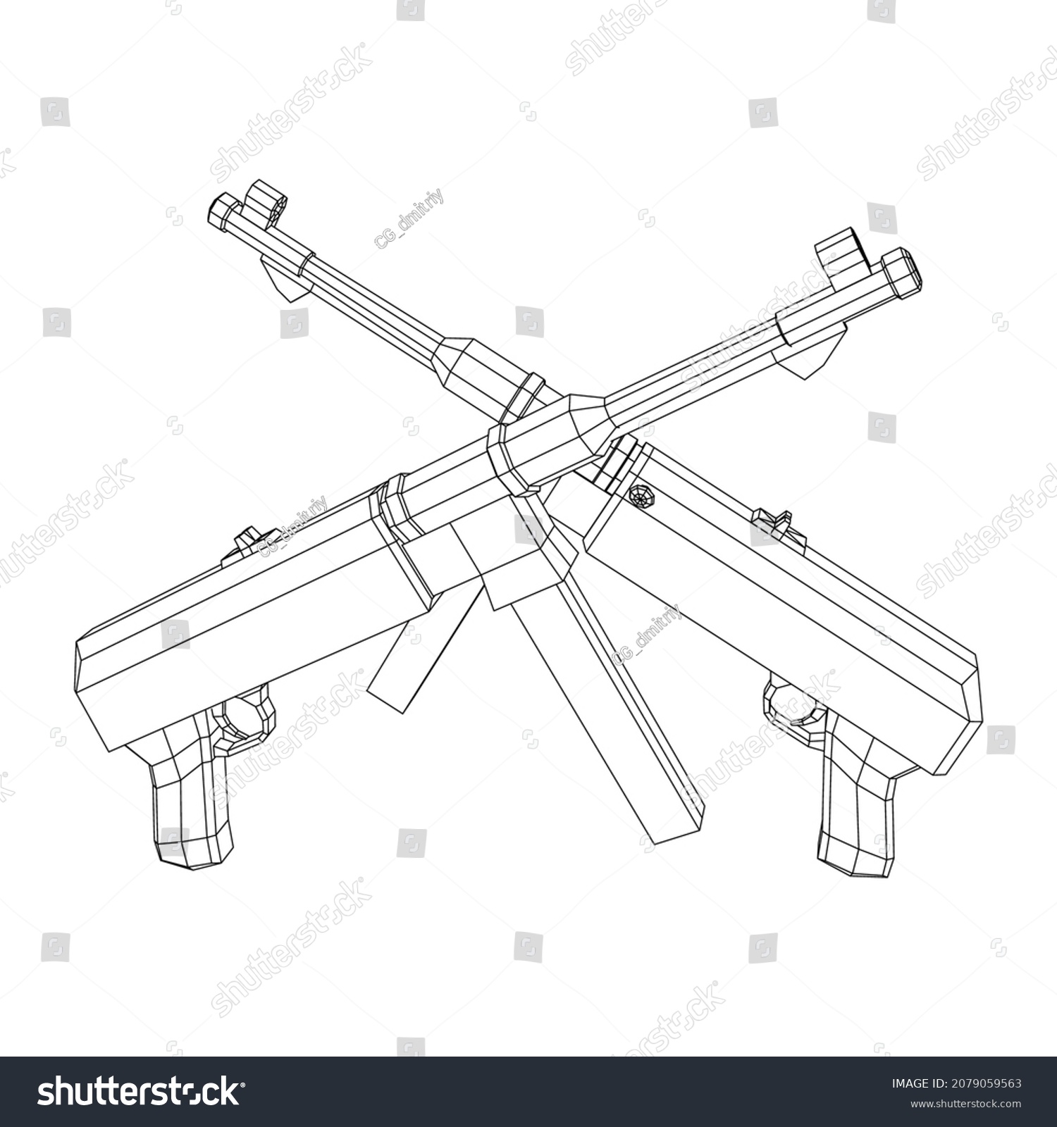 Submachine Gun German Mp 40 World Stock Vector (Royalty Free ...