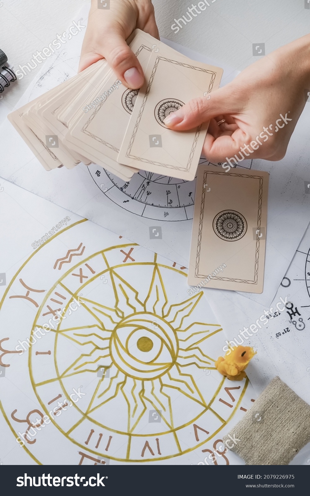 Astrology Astrologer Calculates Natal Chart Makes Stock Photo