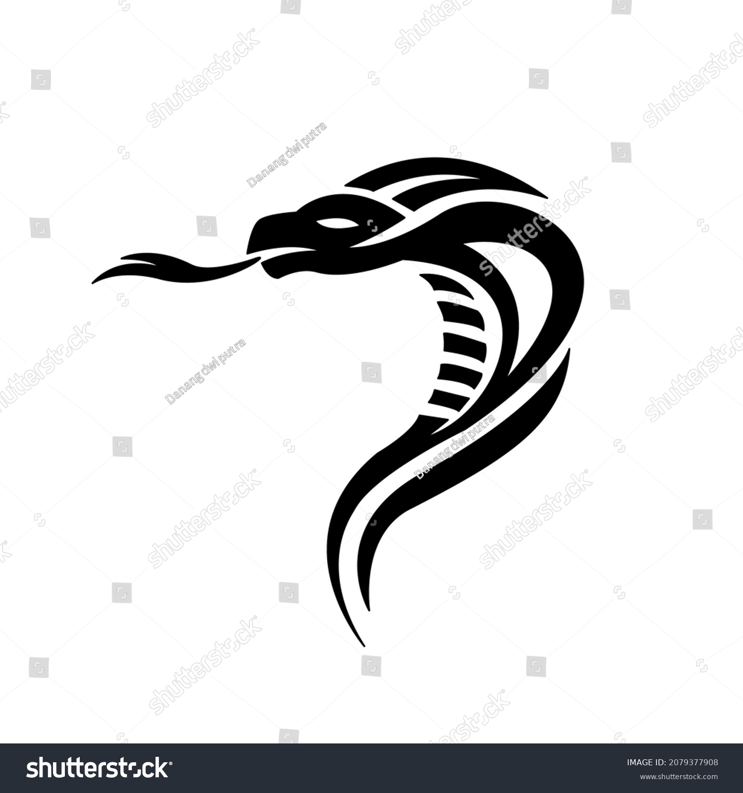 Black White Cobra Snake Logo Product Stock Vector (Royalty Free ...