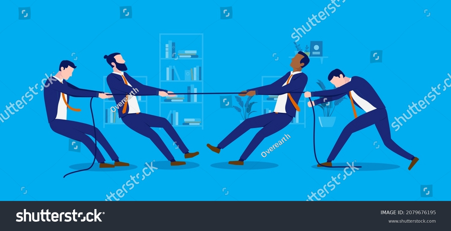 Tug War Business Competition Illustration Businessmen Stock Vector ...