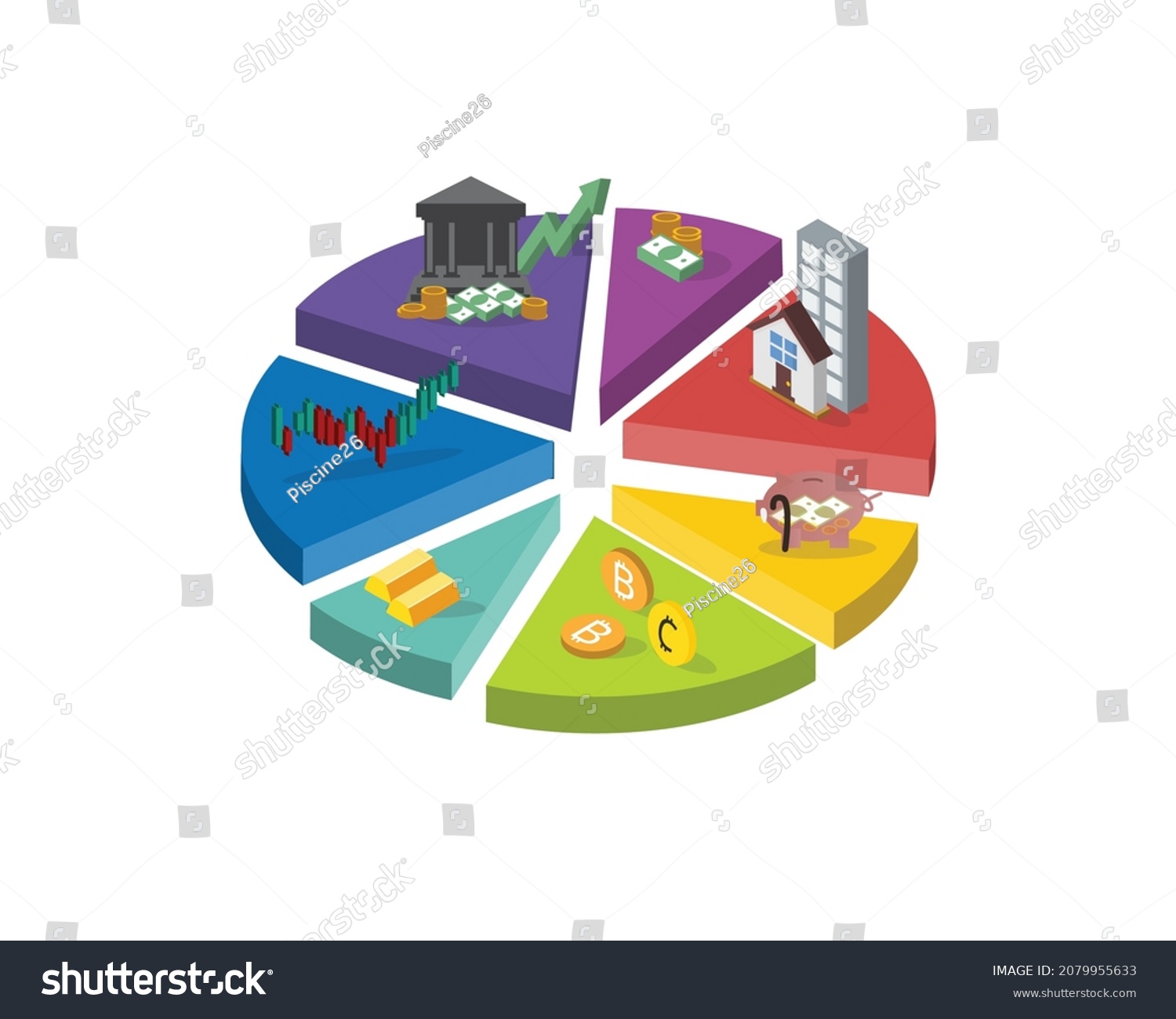 Asset Allocation Dividing Investment Portfolio Among Stock Vector ...