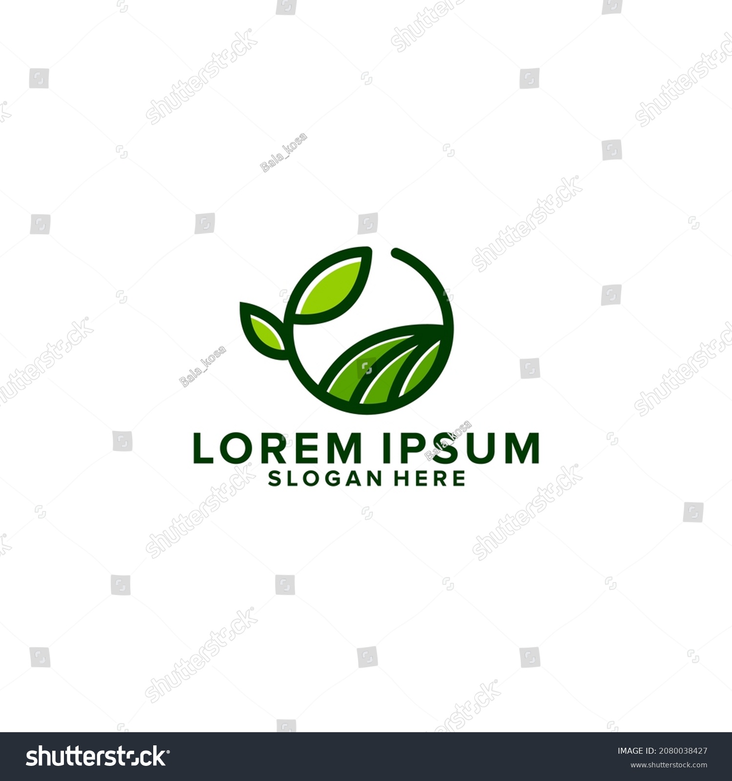 Agriculture Natural Laef Logo Design Stock Vector (Royalty Free ...