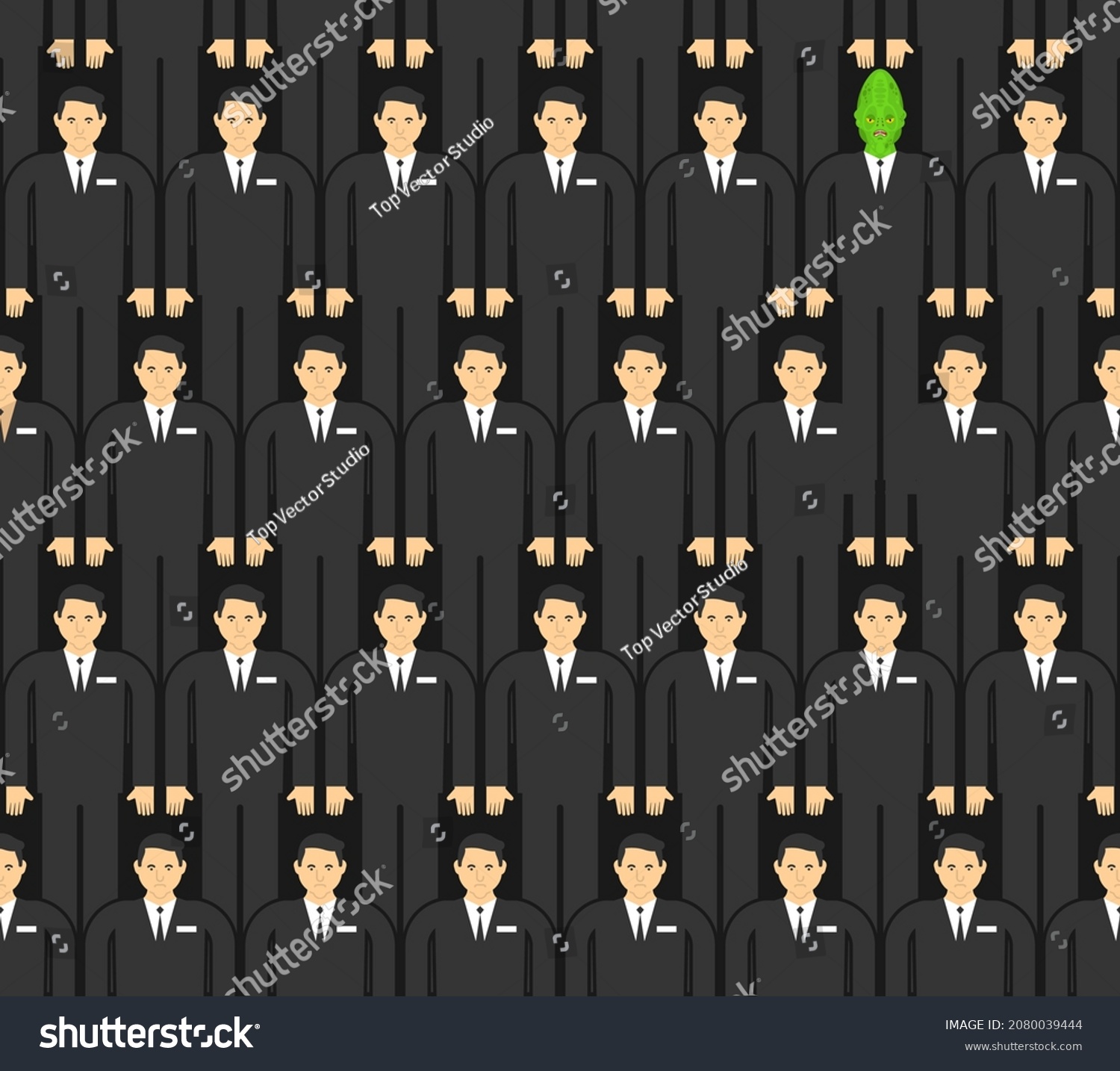 Reptilian Pattern Seamless Reptilians Among Humans Stock Vector