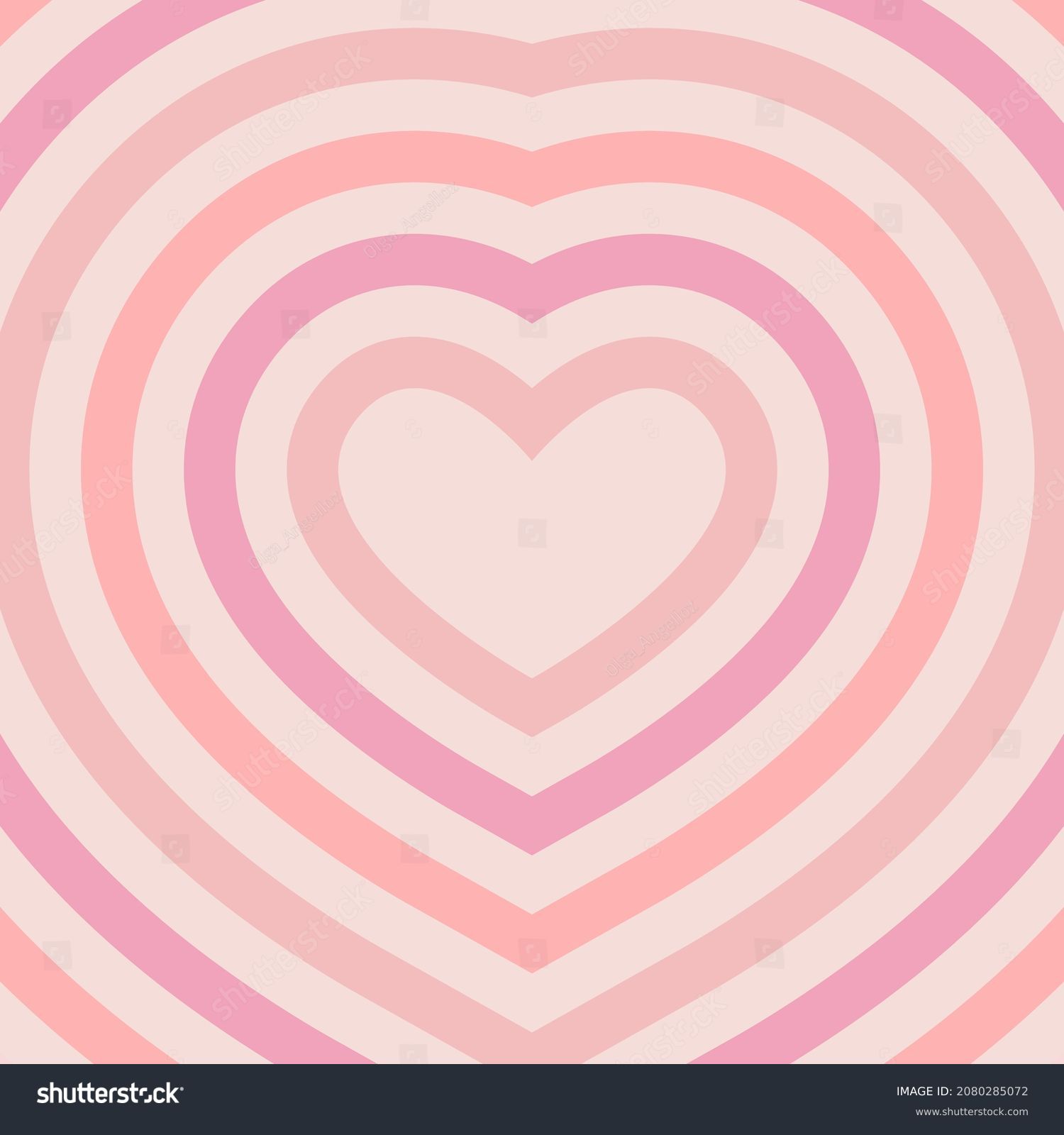 Heartshaped Concentric Stripes Vector Background Girlish Stock Vector ...