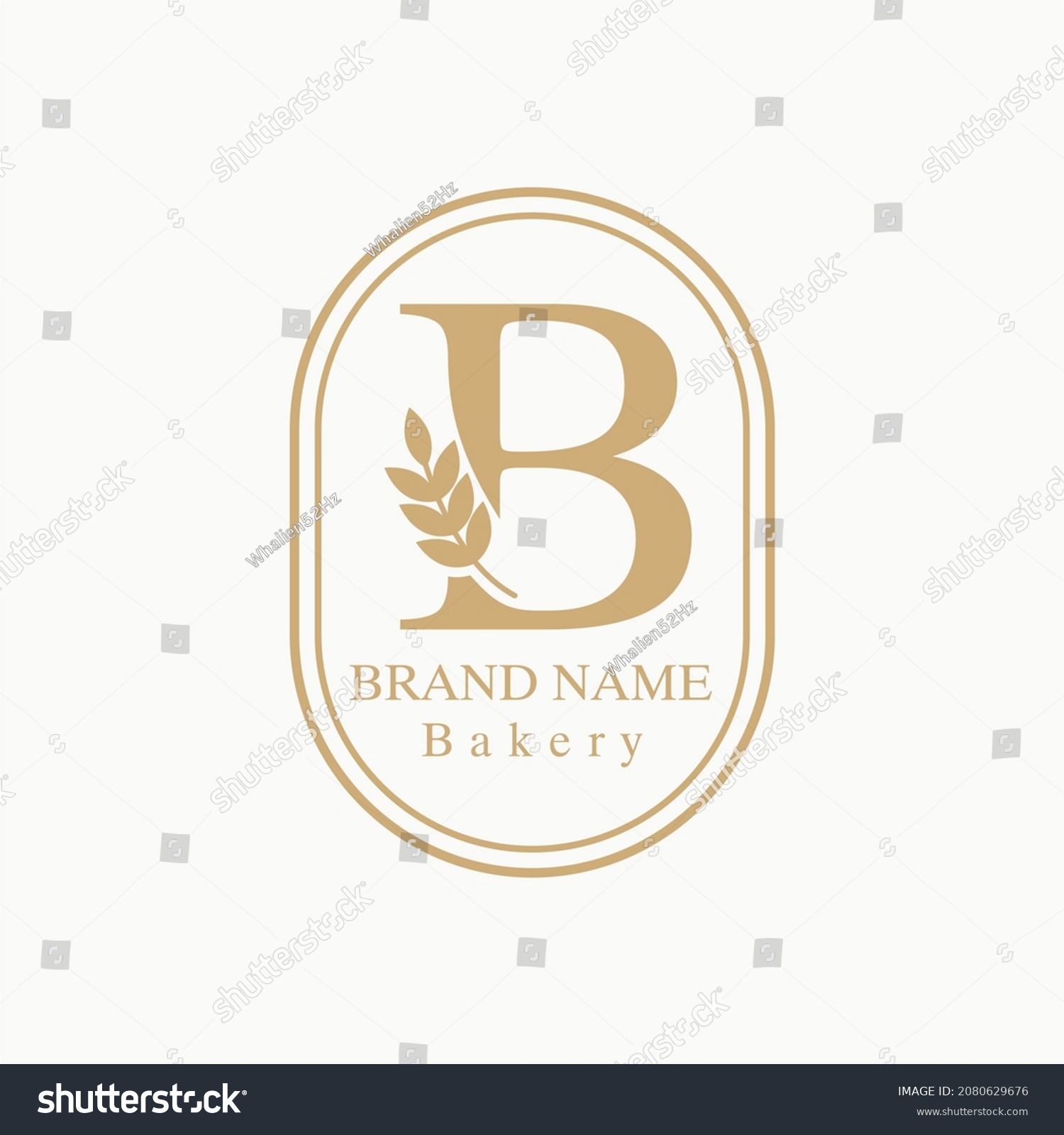 Initial B Letter Wheat Grain Bakery Stock Vector (Royalty Free ...