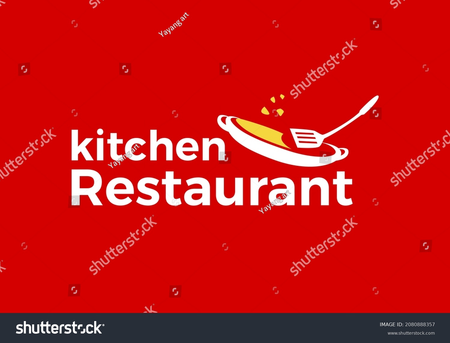 Pan Spatula Kitchen Cooking Logo Design Stock Vector (Royalty Free ...