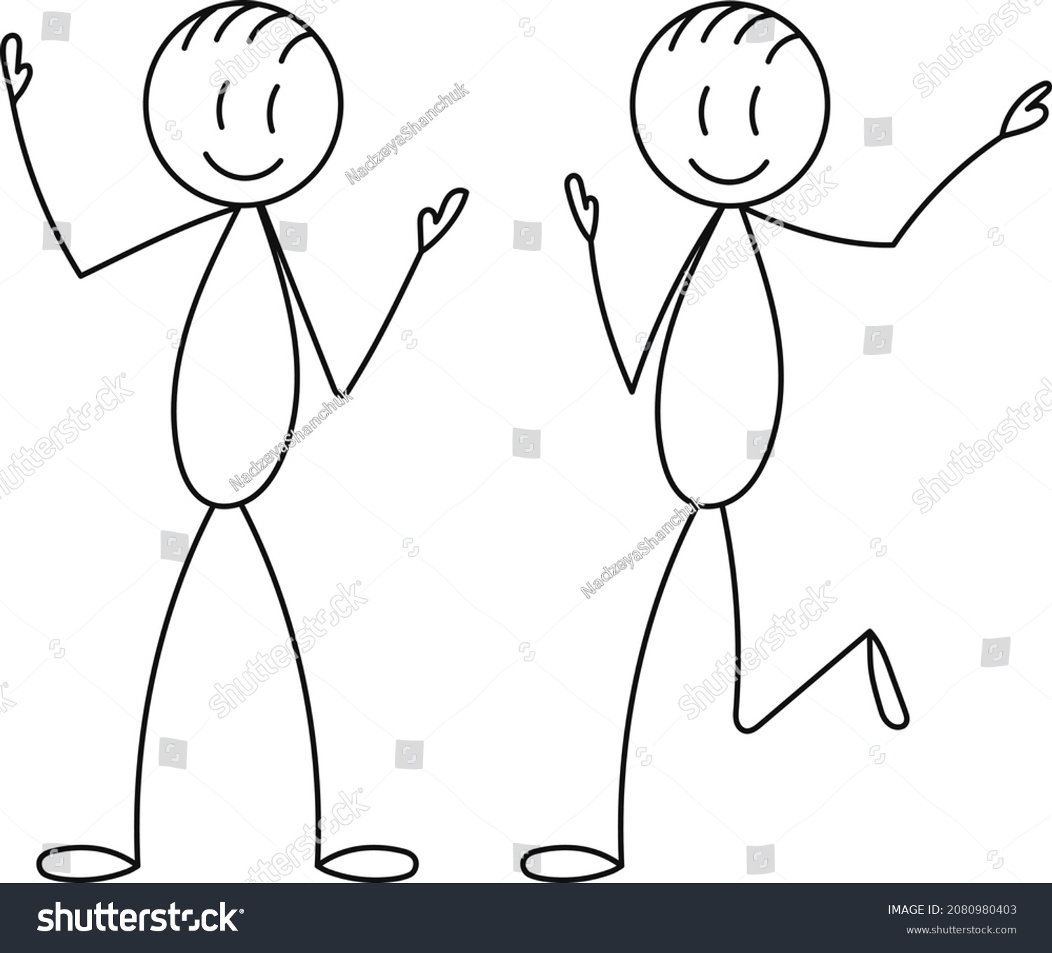 Stick Figure Drawing People Rejoice Stock Vector (Royalty Free ...