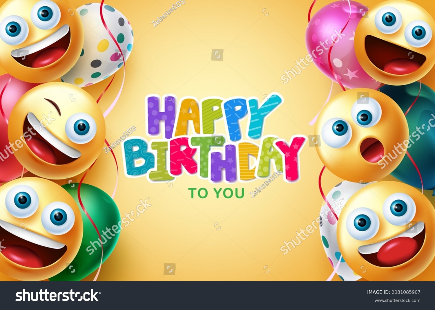 Birthday Greeting Vector Background Design Happy Stock Vector (Royalty ...