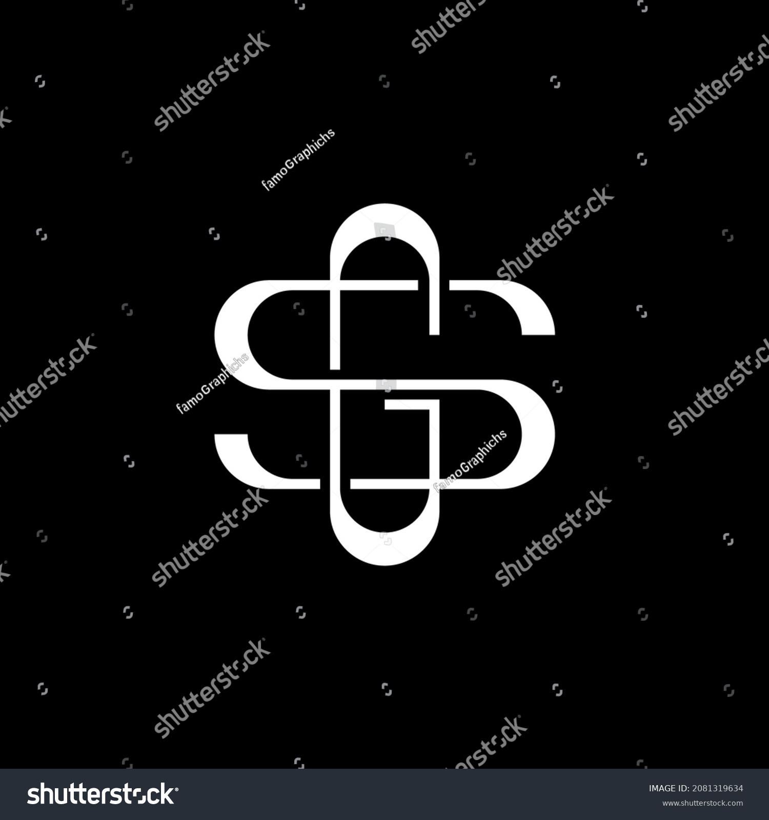 Gs Sg Logo On Black Background Stock Vector (Royalty Free) 2081319634 ...