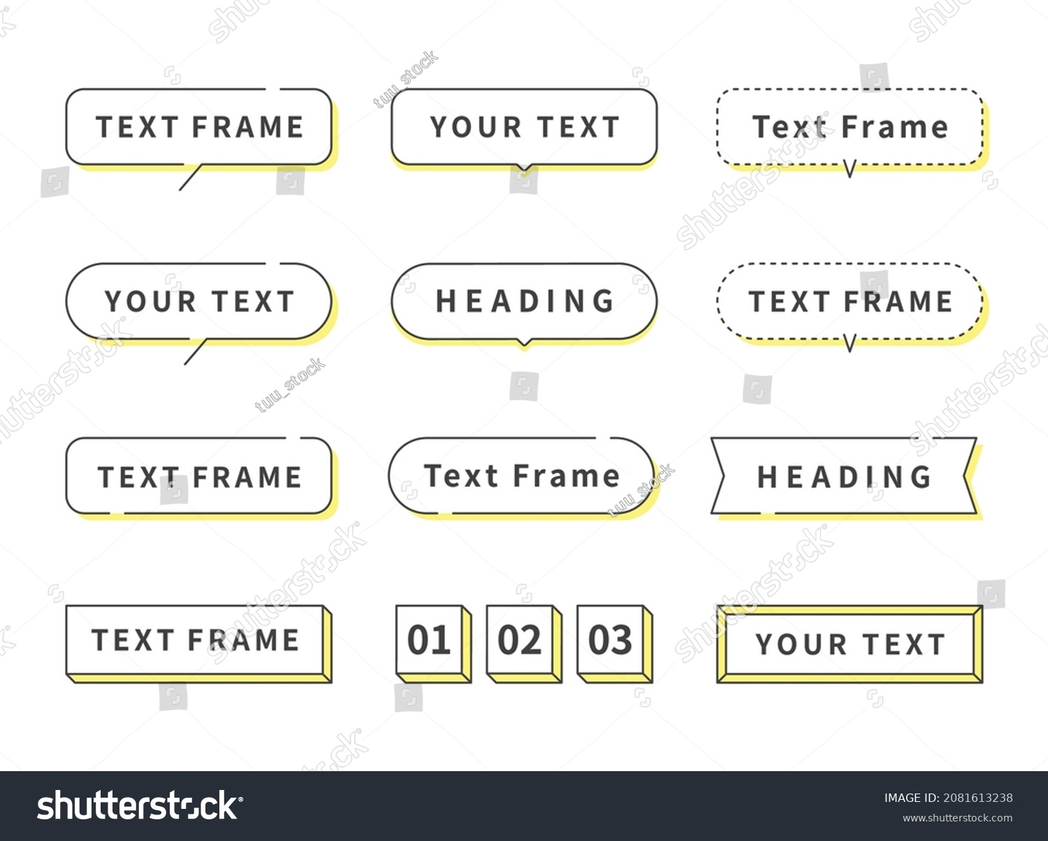 Illustration Set Text Frame Heading Background Stock Vector (Royalty ...