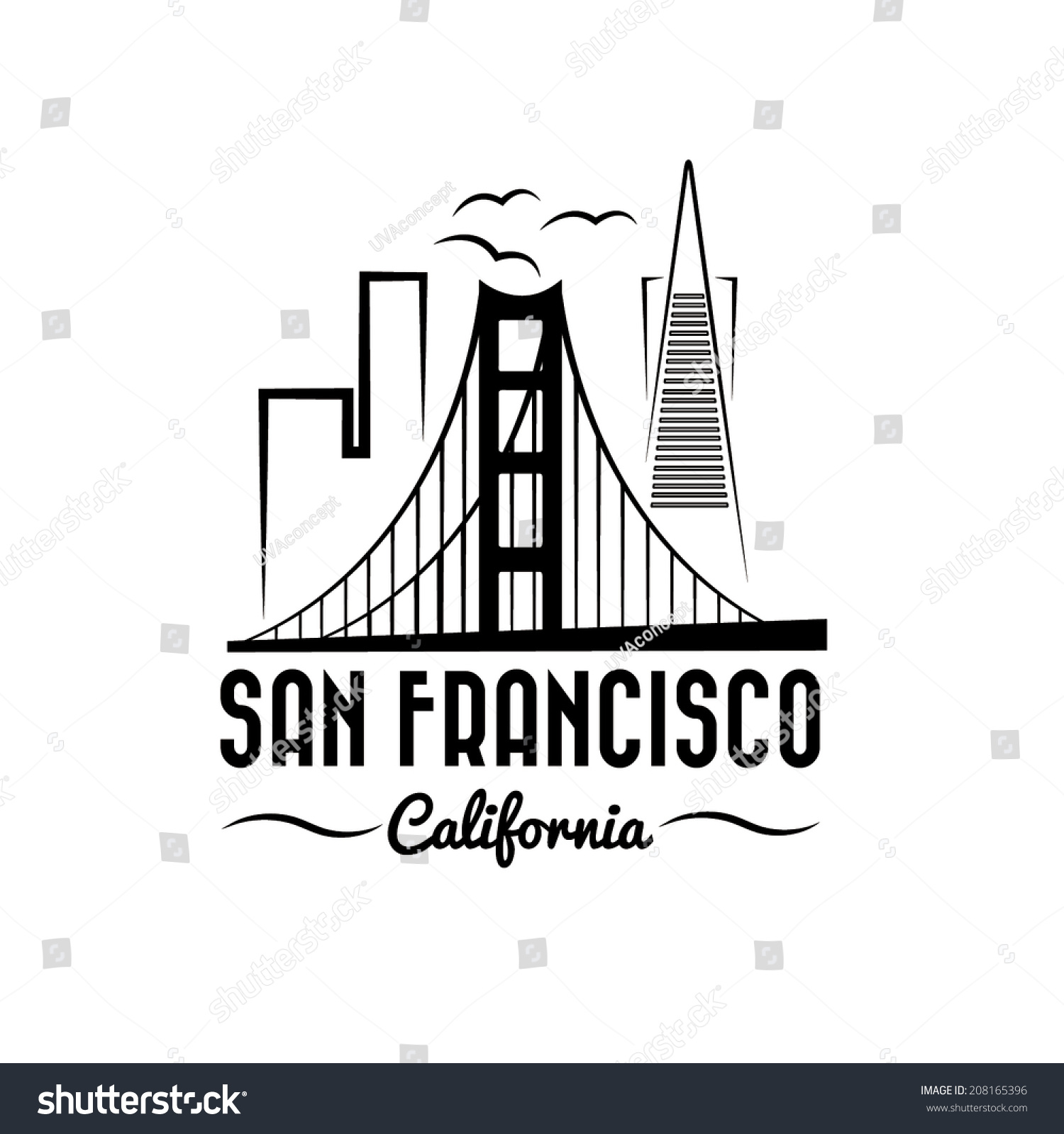 San Francisco Skyline Illustration Stock Vector (Royalty Free ...