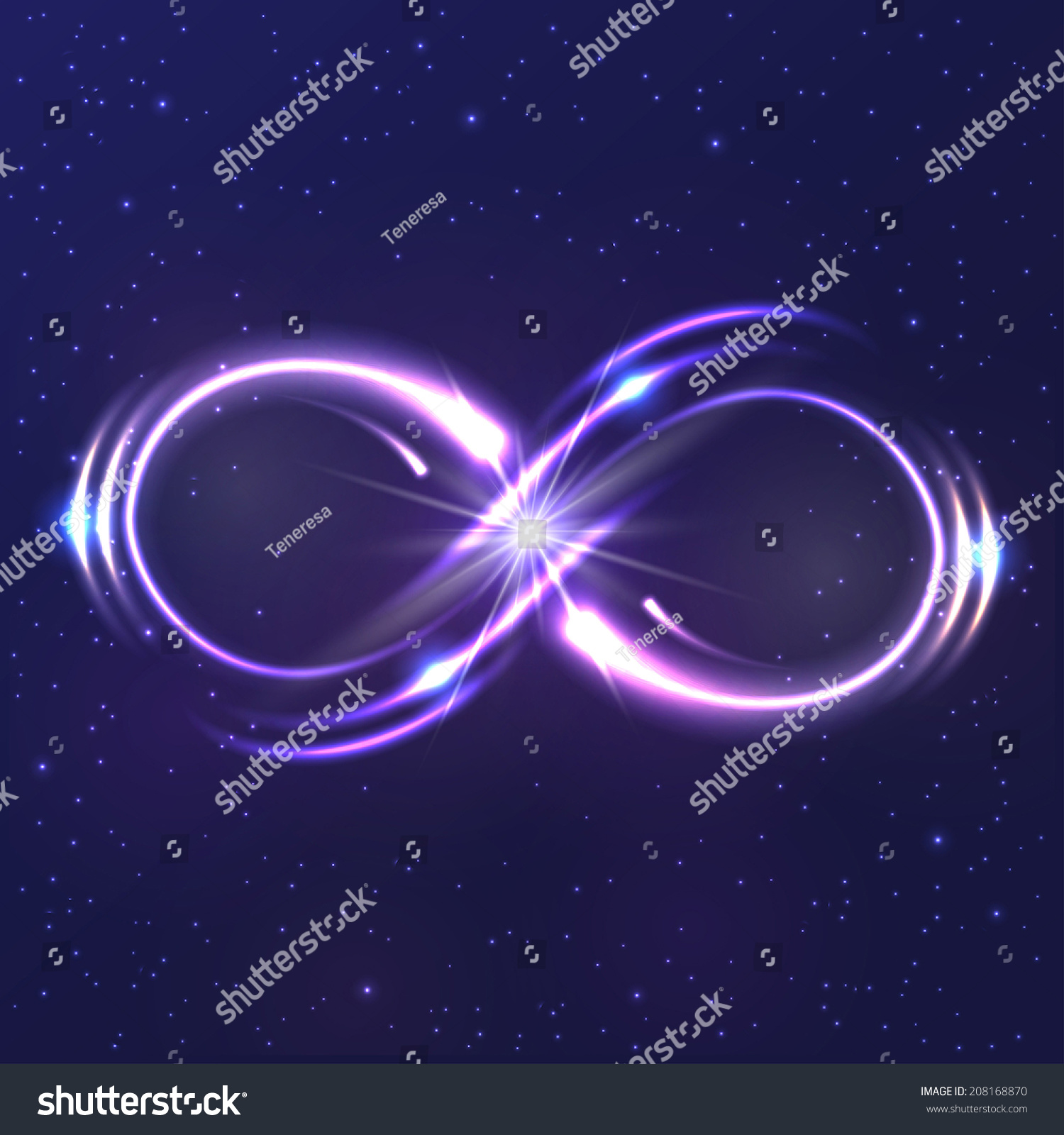 Neon Light Infinity Symbol Stock Vector (Royalty Free) 208168870 ...