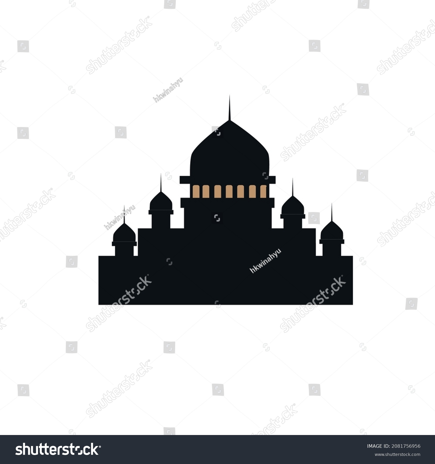 Silhouette Mosque On White Blackground Stock Vector (Royalty Free ...