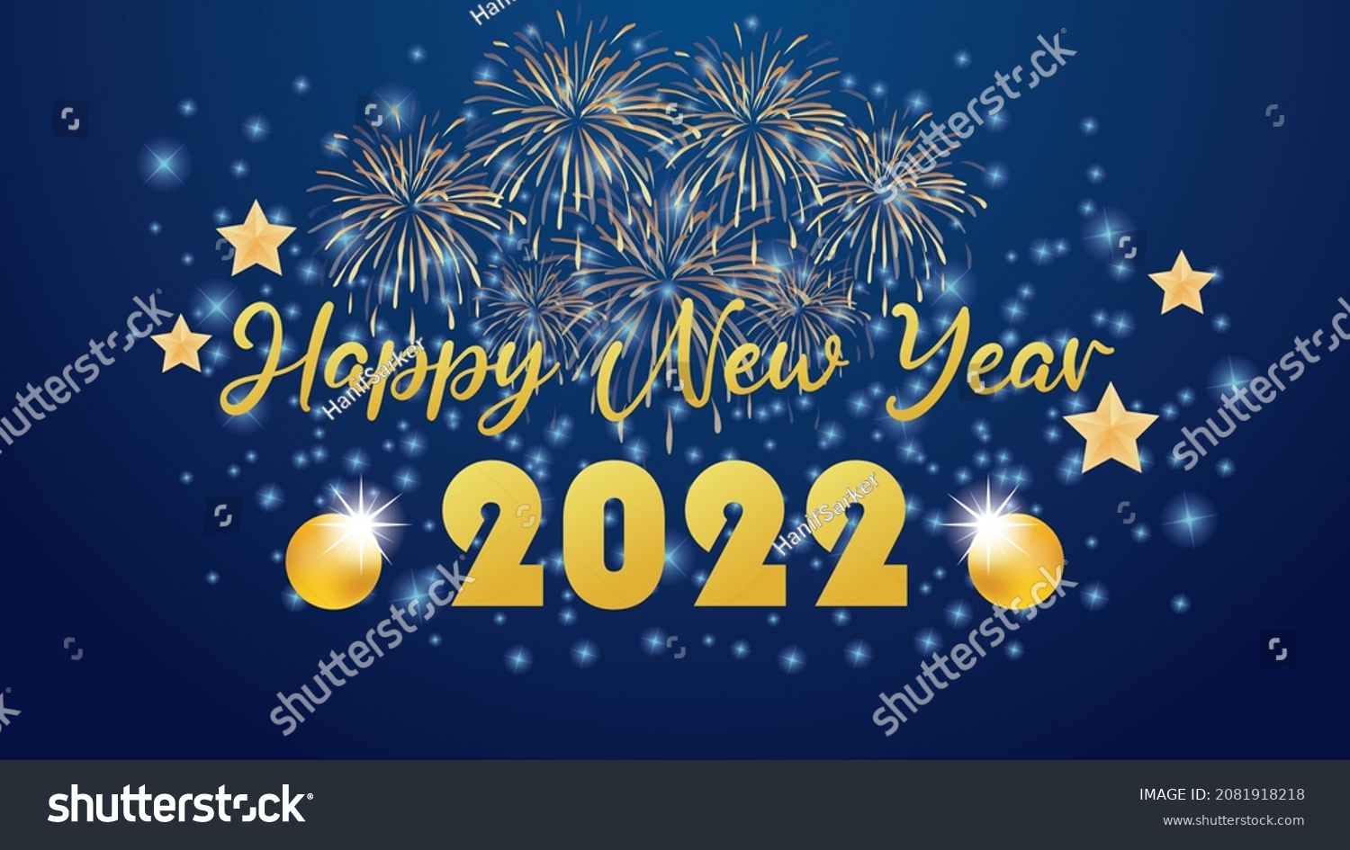 New Year 2022 Vector Illustration Happy Stock Vector (Royalty Free ...