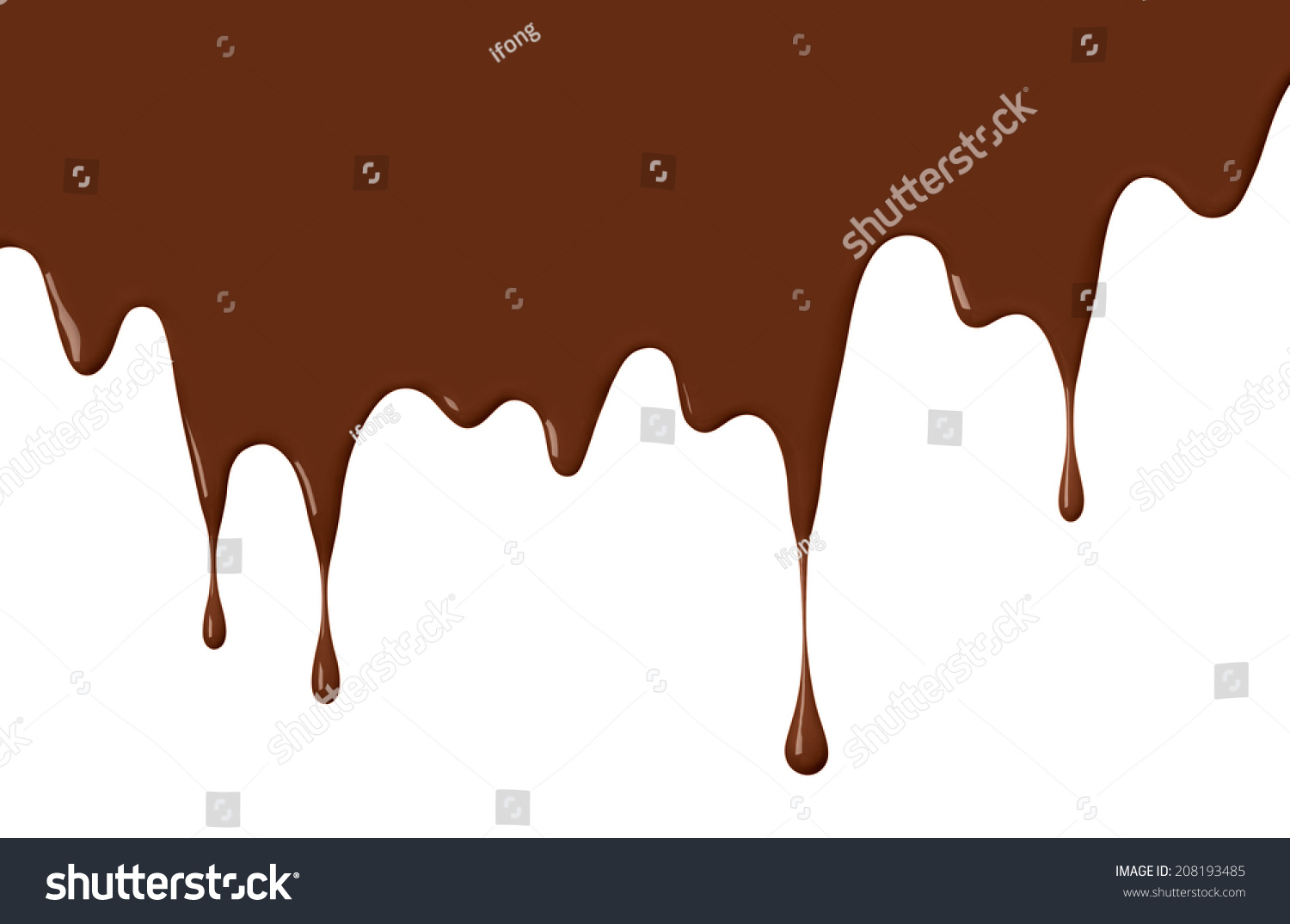 Шоколадные подтеки на белом фоне