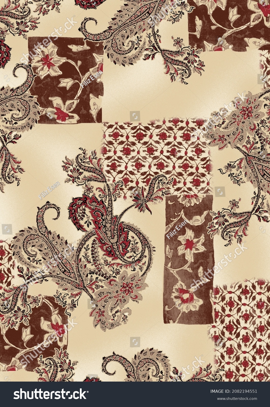 Ethnic Pattern Wallpaper Fabric Stock Illustration 2082194551