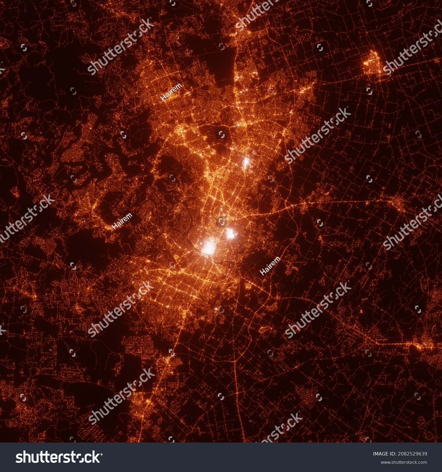 Austin City Lights Map Top View Stock Illustration 2082529639