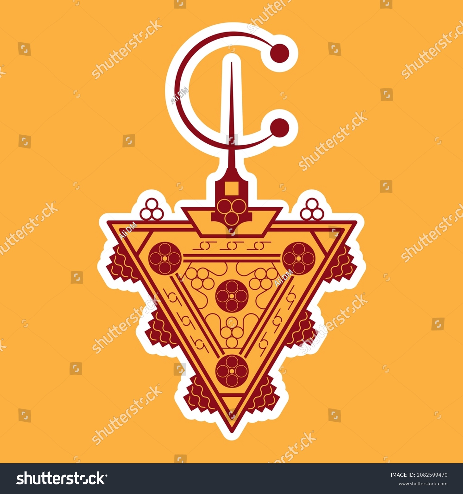 Vector Illustration Tazerzit Berber Jewelery Symbol Stock Vector ...