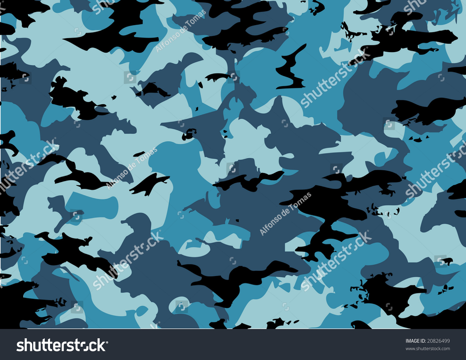 Camouflage Pattern Blue Black Colors Stock Vector (Royalty Free ...