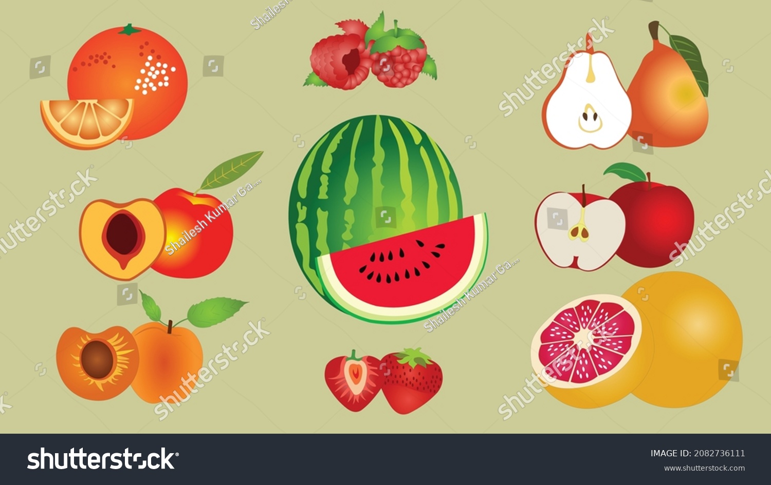 Illustration Fruits Chart Vector Design Stock Vector (royalty Free 