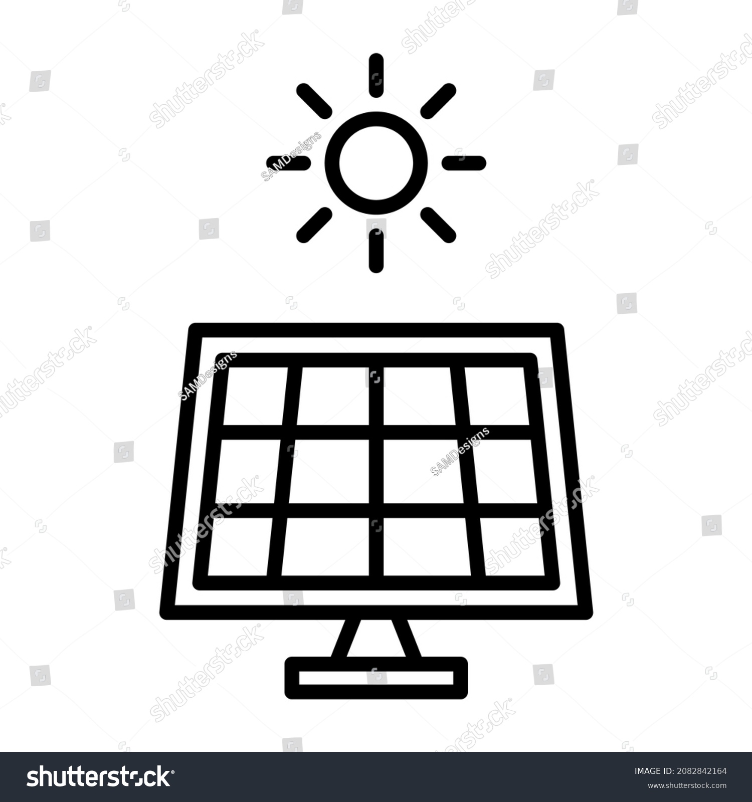 Solar Panel Icon Vector Image Can Stock Vector (Royalty Free ...