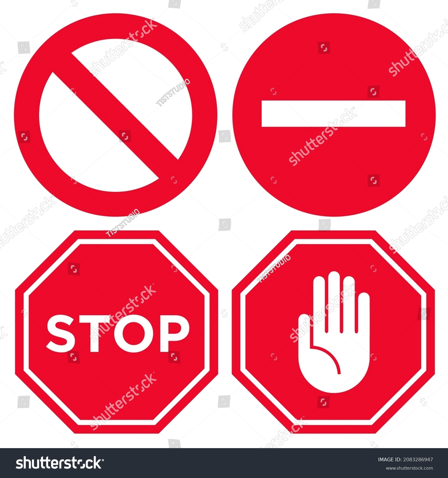 Sign Stopbord Templates Red Design Stock Vector (Royalty Free ...