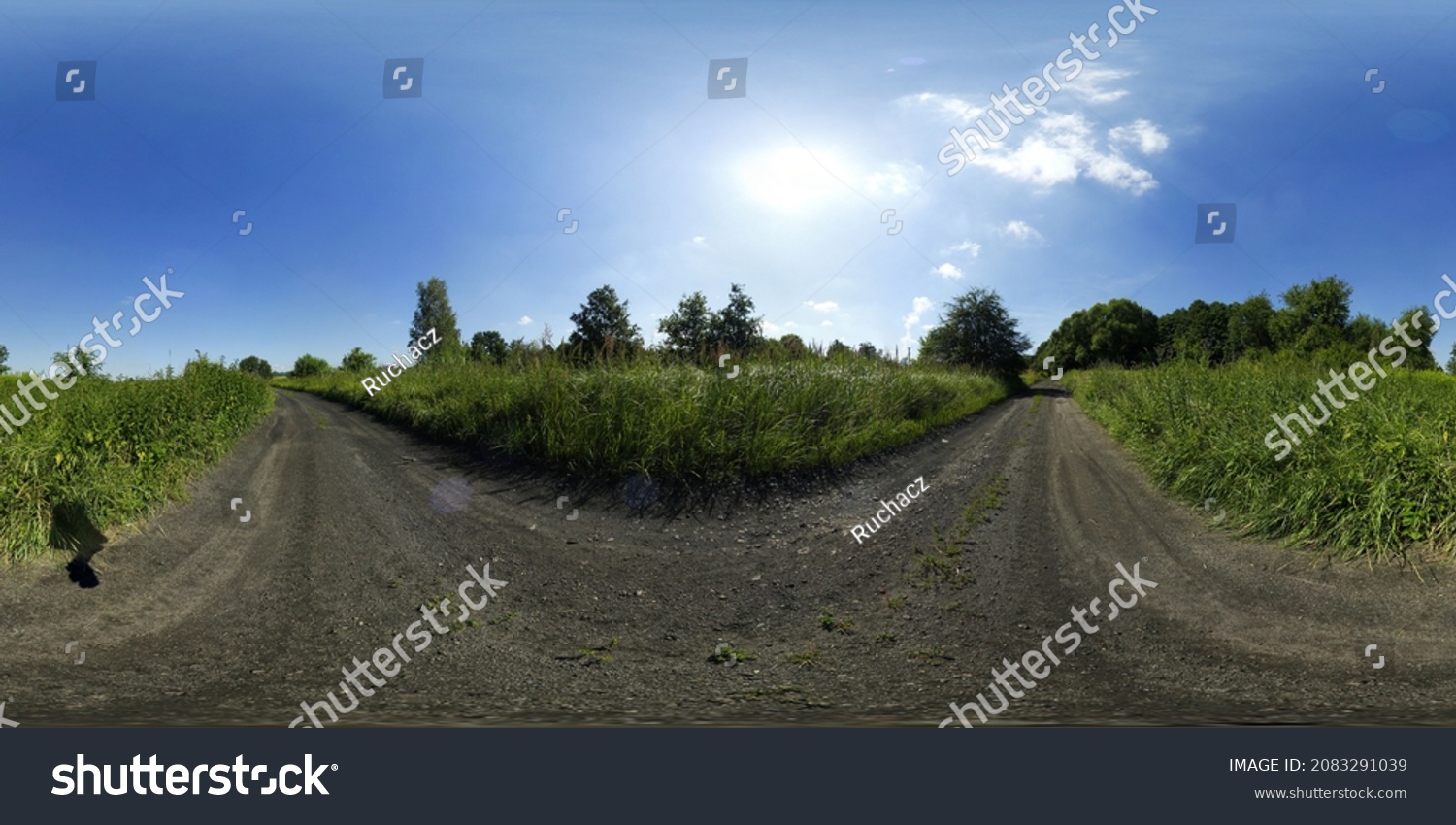 Sunny European Landscape Summer Hdri Panorama Stock Photo 2083291039 ...