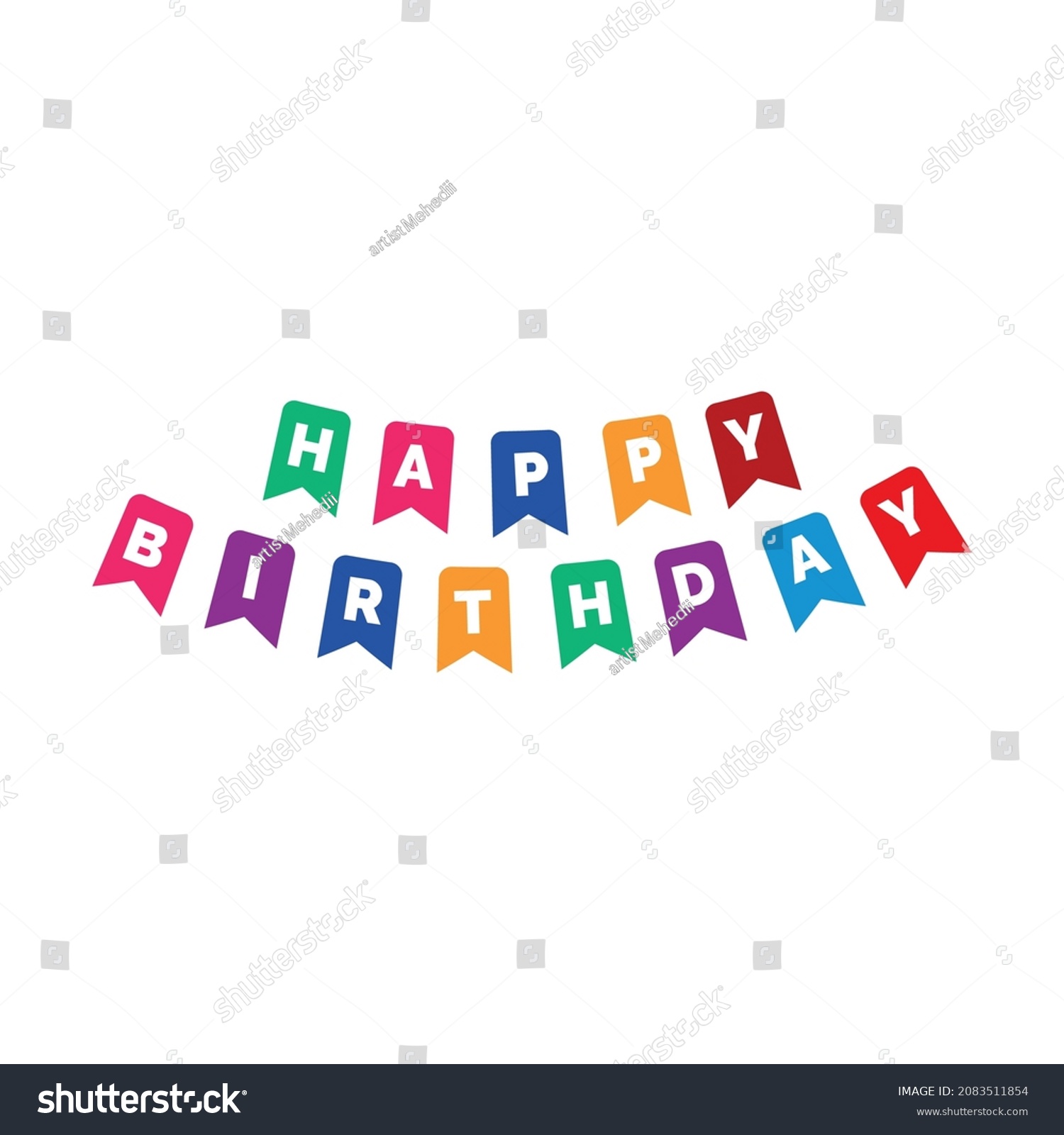 Happy Birthday Banner Background Editable Vector Stock Vector (Royalty ...