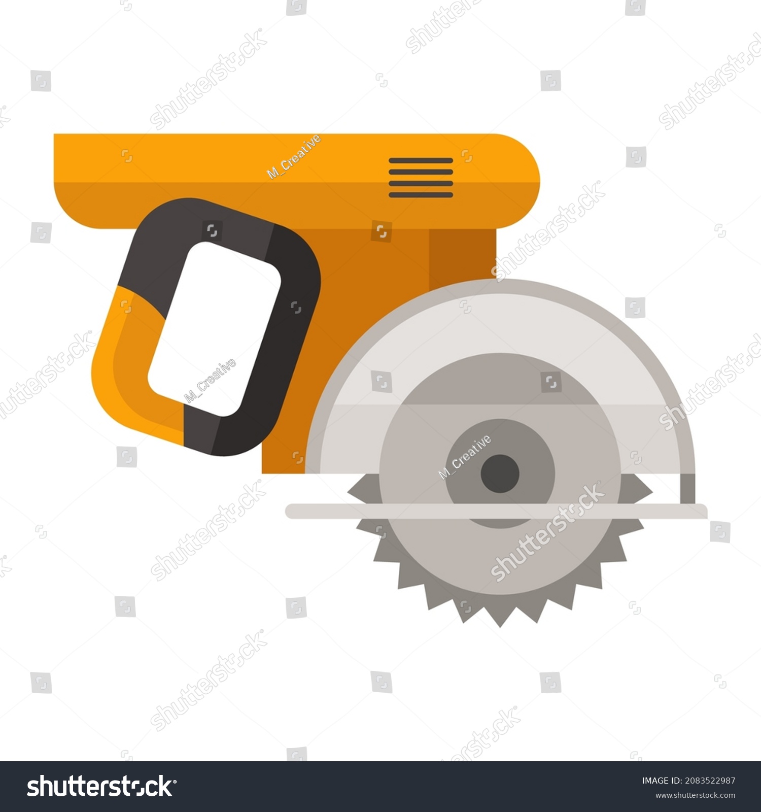 Circular Saw Flat Clipart Vector Illustration Stock Vector (Royalty ...