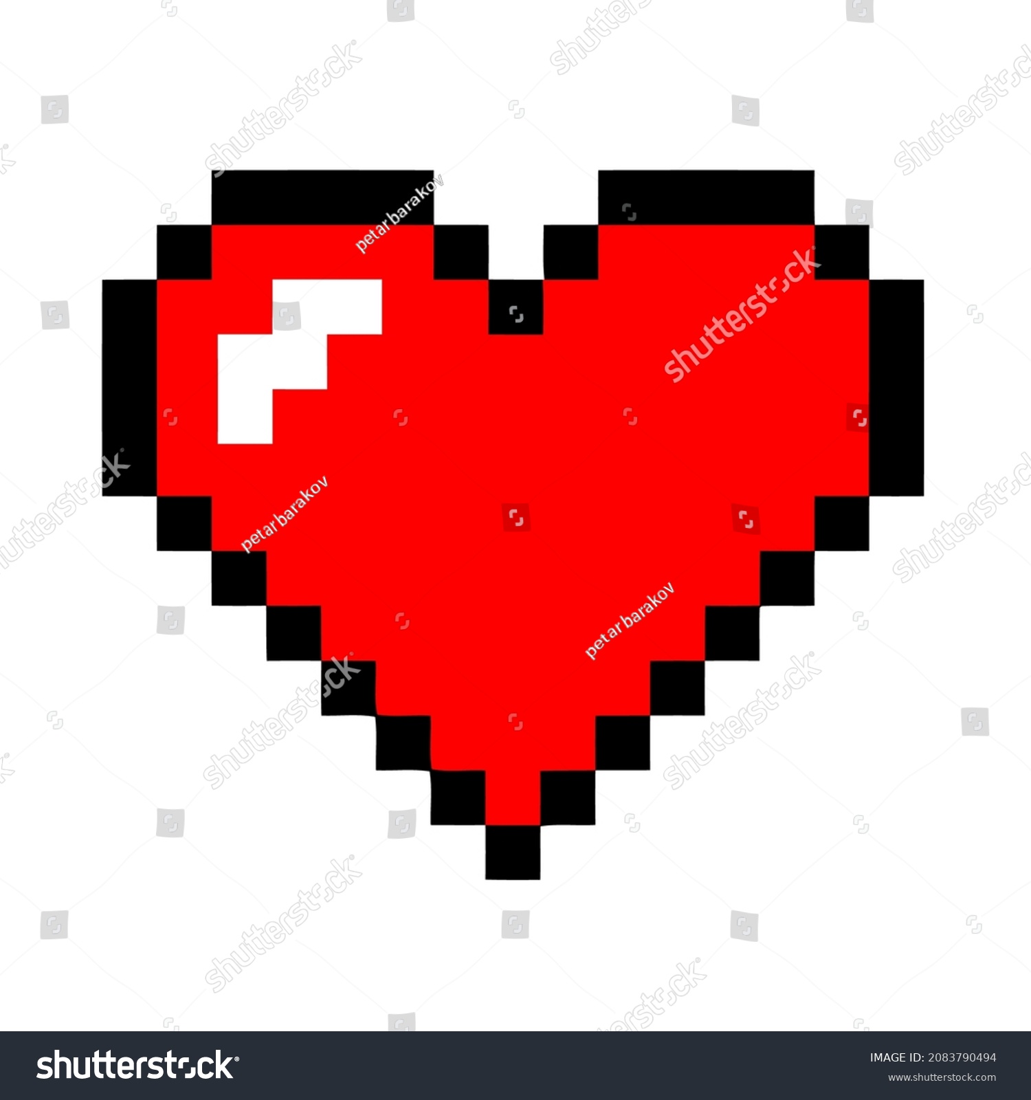 Pixel Art Heart Vector Design Stock Vector (Royalty Free) 2083790494 ...