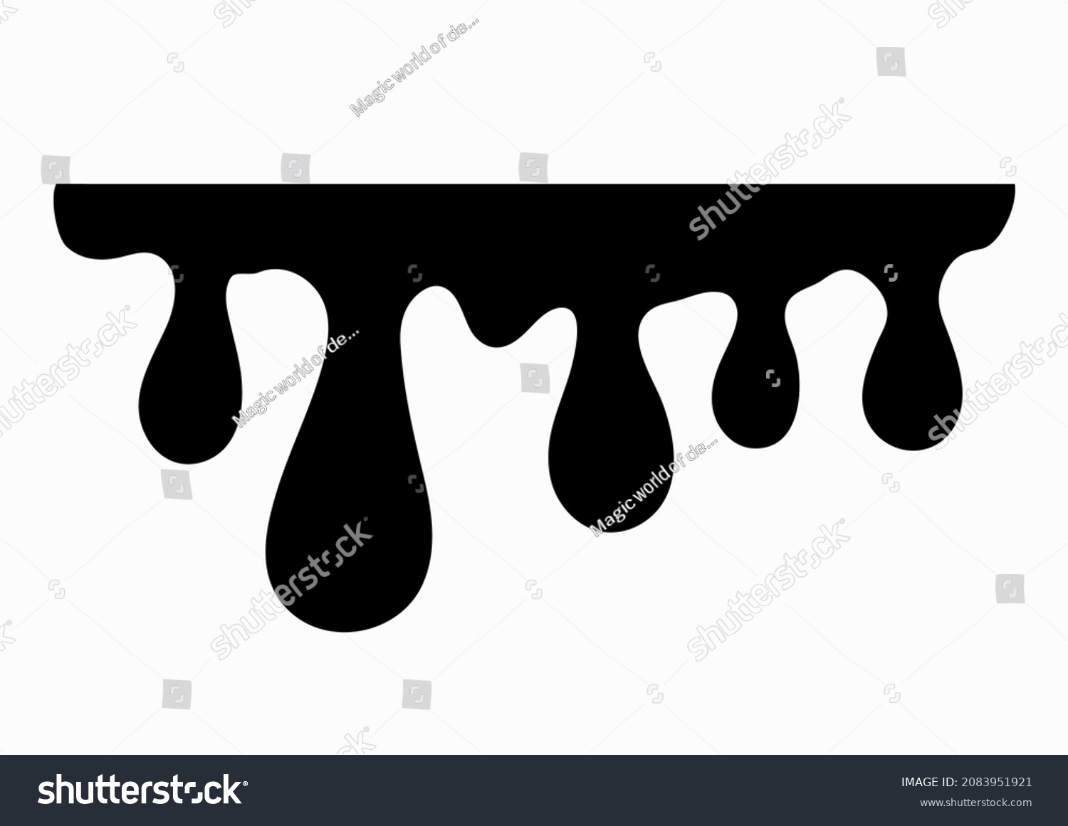 Vektor Stok Black Dripping Slime Vector Illustration Isolated Tanpa Royalti