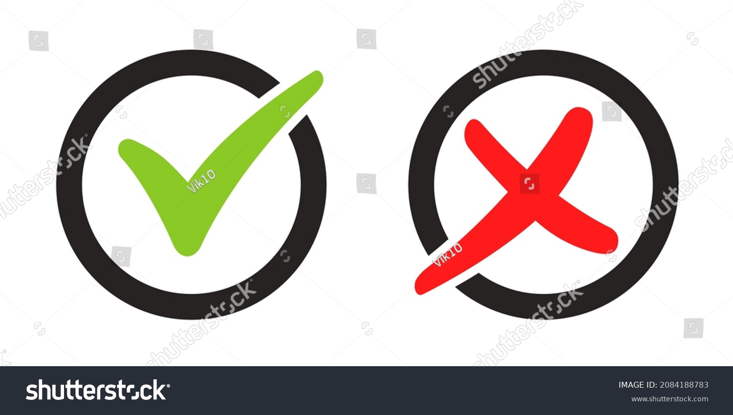 Set Green Check Mark Icon Black Stock Vector (Royalty Free) 2084188783 ...