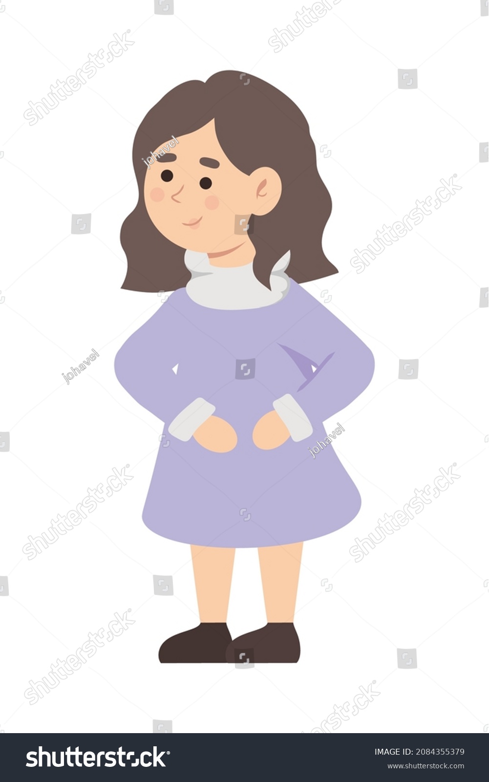 Little Girl Cartoon Vector Icon Stock Vector (Royalty Free) 2084355379 ...