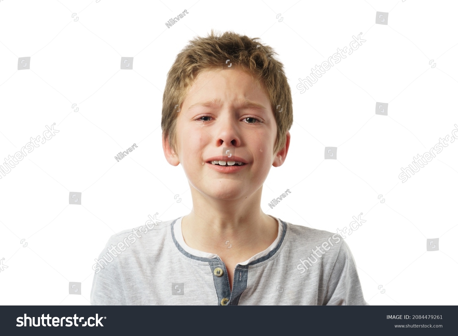 Portrait Crying Boy Isolated On White Stock Photo 2084479261 | Shutterstock