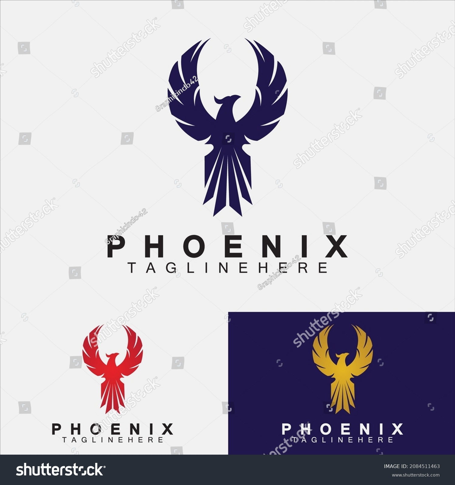 Phoenix Logo Vector Illustration Design Template Stock Vector (Royalty ...