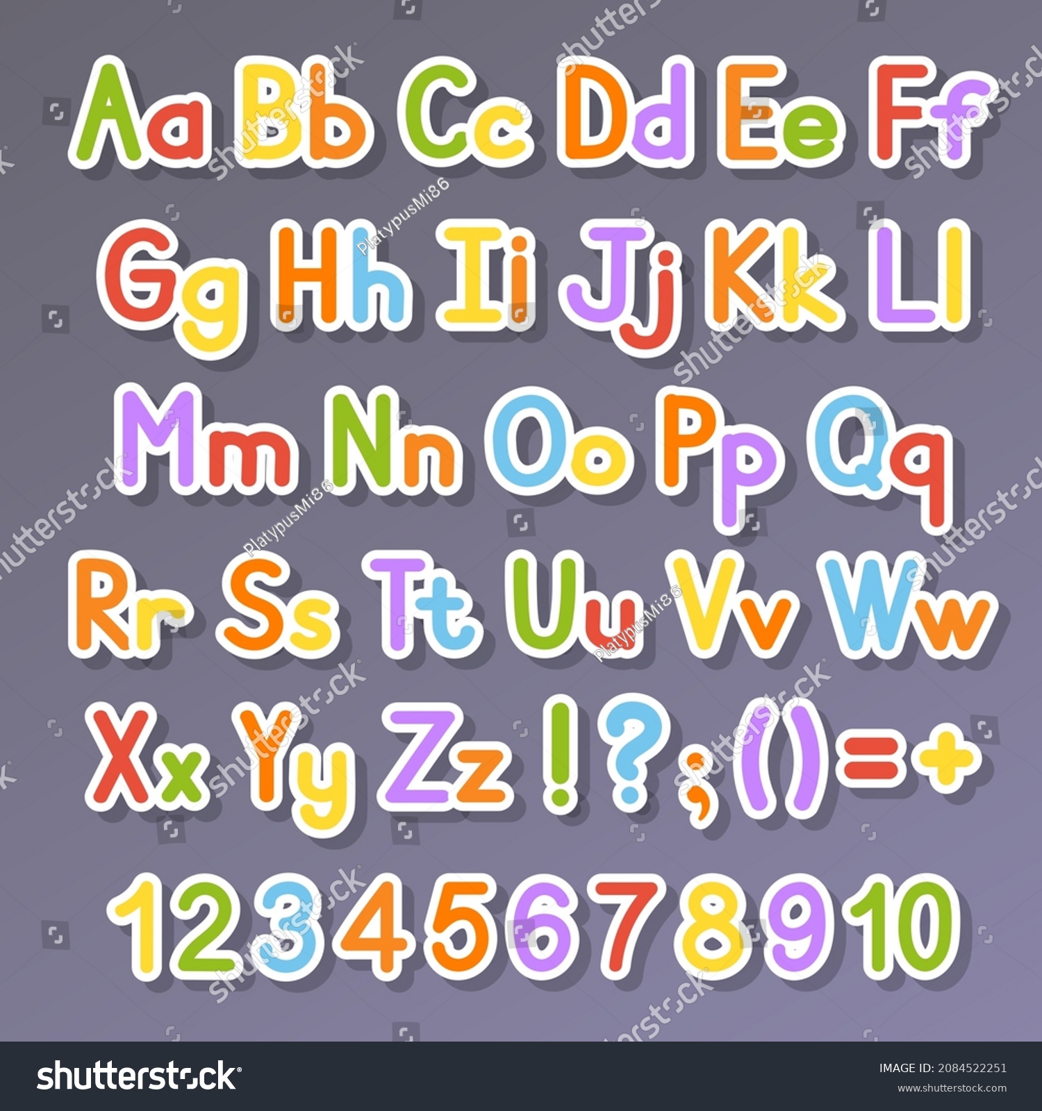 English Alphabet Vector Set Bright Color Stock Vector (Royalty Free ...