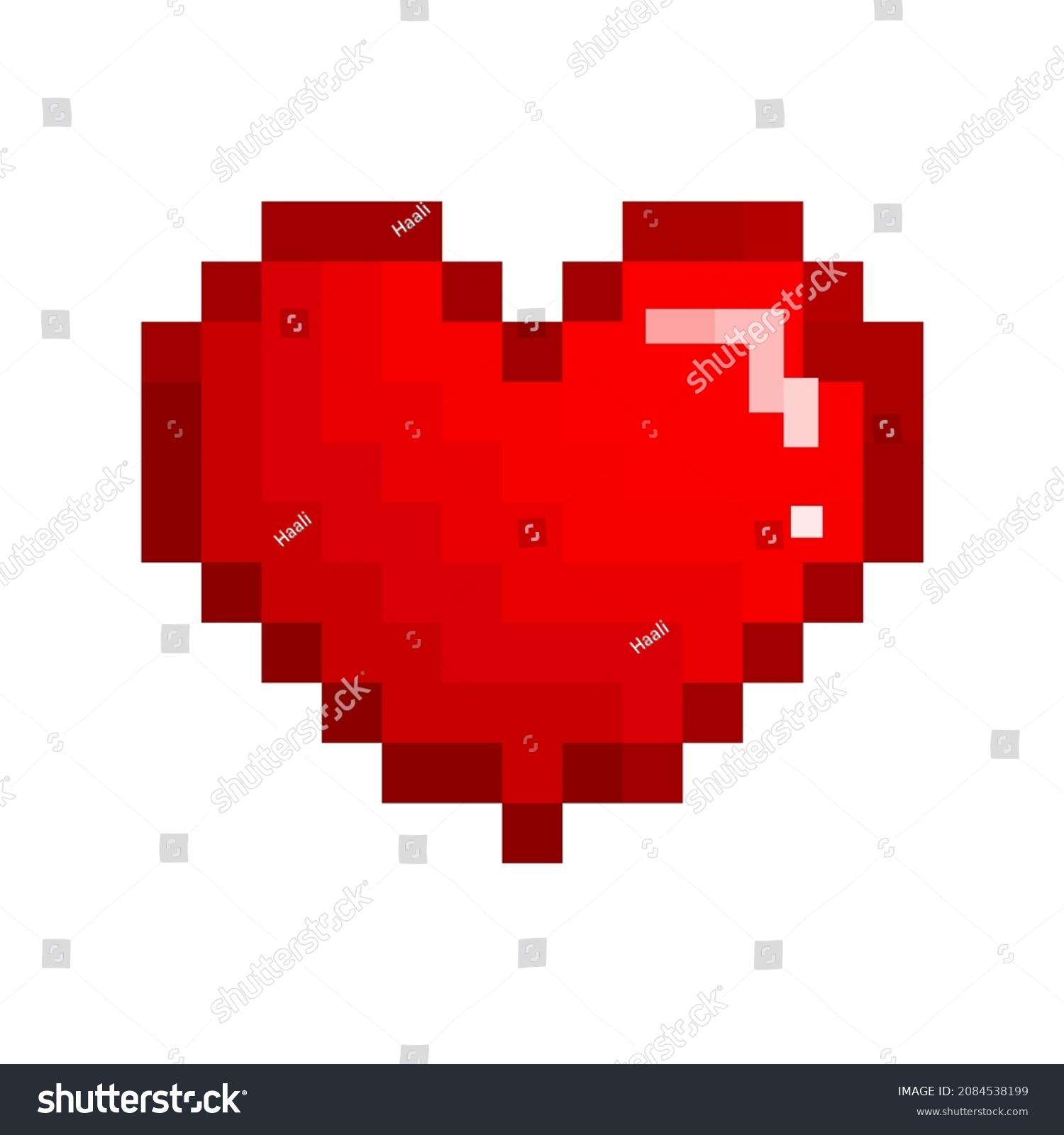 Heart Icon Pixel Art Heart Icon Stock Vector (royalty Free) 2084538199 