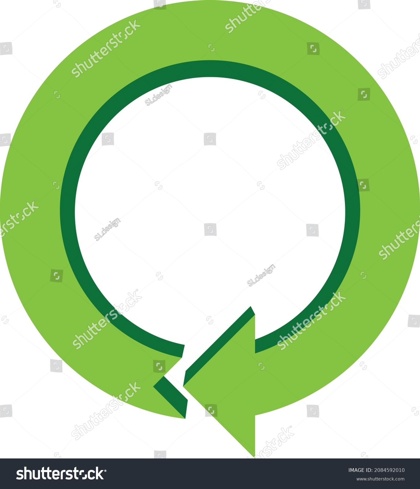 3d Green Cycle Arrow Isolated On Stock Vector (Royalty Free) 2084592010 ...